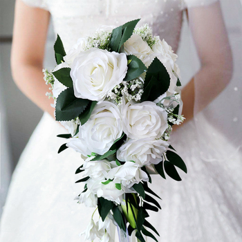 thumb_Bridal Teardrop Bouquet - White Roses
