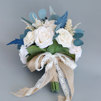 thumb_Bridal Posey Bouquet - Ivory, Dusty Blue, Naturals