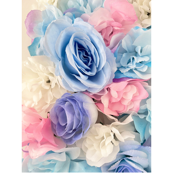 thumb_Rose/Hydrangea Flower Wall Pink/Blue Baby Shower