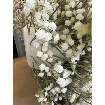 thumb_50cm -  Rose & Babies Breath Flower Ball Arrangement - White/Cream