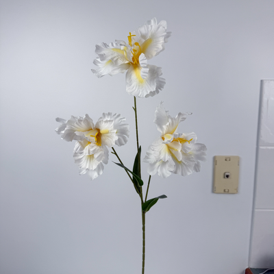 thumb_White Ruffled Iris Spray – 80cm Artificial Flower Stem