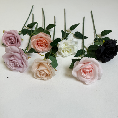 thumb_Soft Pink Open Rose Stem 50cm Artificial – Single Stem