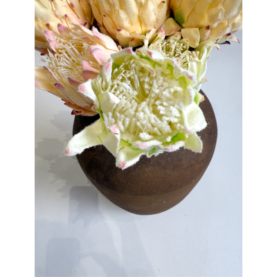 thumb_63cm Small Head Protea Green/White Artificial Stem