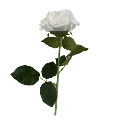 thumb_13cm Diameter -  White Velvet Single Stem Rose - 75cm Tall