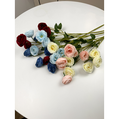 thumb_Multi Head Dark Blue Rose Spray Stem 82cm - Artificial