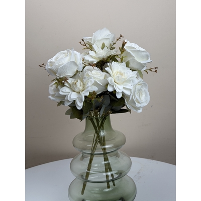 thumb_Artificial White Rose & Dahlia Bush 45cm