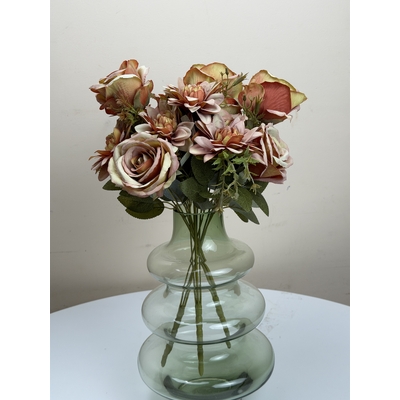 thumb_Artificial Autumn Tones Rose & Dahlia Bush 45cm