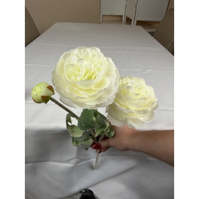 thumb_52cm Artificial 3 Head Ranunculus Flower Spray – White