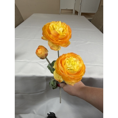 thumb_52cm Artificial 3 Head Ranunculus Flower Spray – Yellow