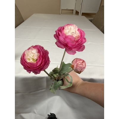 thumb_52cm Artificial 3 Head Ranunculus Flower Spray – Fuchsia Pink