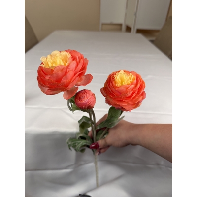 thumb_52cm Artificial 3 Head Ranunculus Flower Spray – Orange