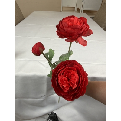 thumb_52cm Artificial 3 Head Ranunculus Flower Spray – Red