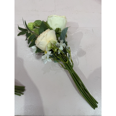 thumb_34cm Artificial Mixed Rose Flower Vase Bouquet – Cream/Peach