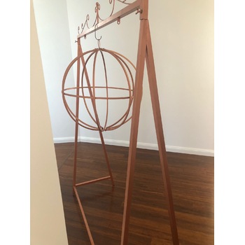 thumb_60cm Dia Large SILVER Hanging Globe Sphere - Hanging Ceiling/Arch Floral Frame