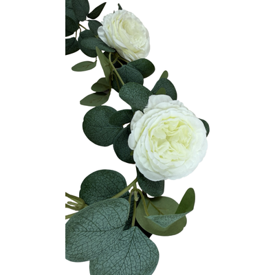 thumb_1.6m White Deluxe Rose & Silver Dollar Eucalyptus Garland