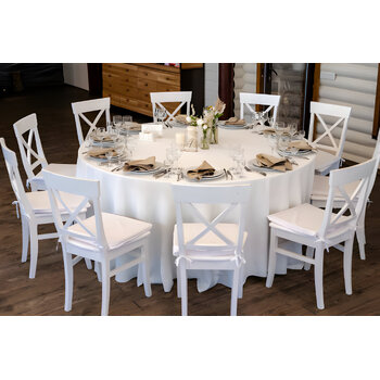 thumb_275cm Polyester  Round Tablecloth - White