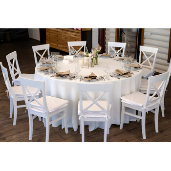 thumb_305cm Soft Finish Polyester Round Tablecloth – White