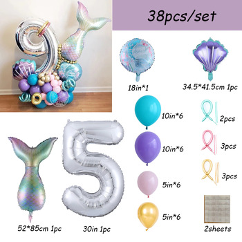 thumb_38pcs - Mermaid Themed Birthday Set - 1st - 5th Available