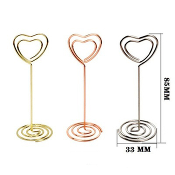 thumb_8.5cm Heart Shaped Place Card Holder - Silver