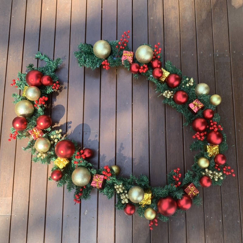 260cm Christmas Garland/Runner Red/Gold