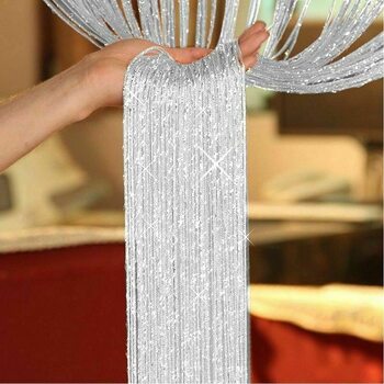 thumb_String Backdrop Cutain 2m - White with silver threads