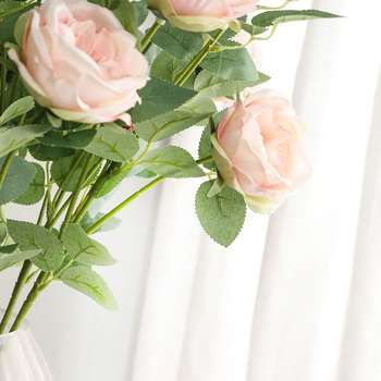 thumb_88cm - 4 Head Rose  Stem - Soft Pink