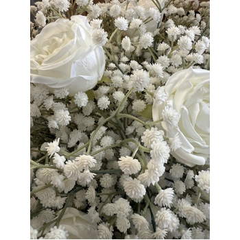 thumb_50cm -  Rose & Babies Breath Flower Ball Arrangement - White/Cream