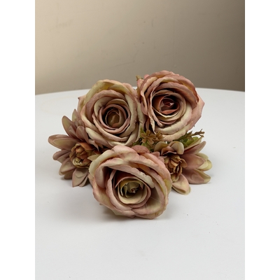 thumb_Artificial Autumn Tones Rose & Dahlia Bush 45cm