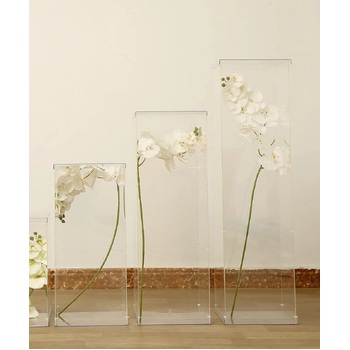 thumb_Set of 3 - Clear Acrylic Pedestal Risers/Flower Stands