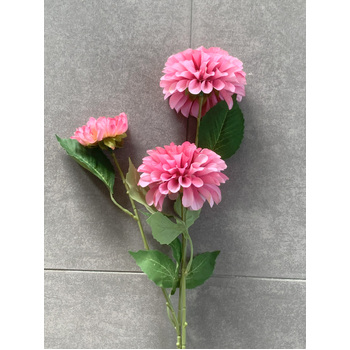 thumb_75cm - 3 Head Dahlia Flower Stem - Deep Pink