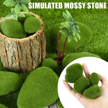 thumb_10pcs Set of Faux Green Moss Rocks - Assorted Sizes