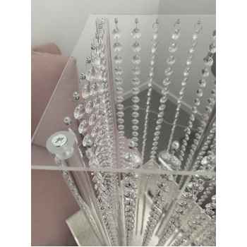 thumb_40cm Clear Acrylic Plinth Centerpiece/Riser with Crystals