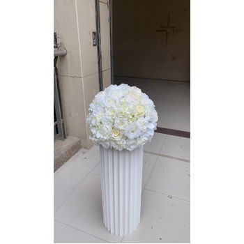 thumb_40cm Flower Rose Ball Arrangement 3/4 Sphere - White/Cream