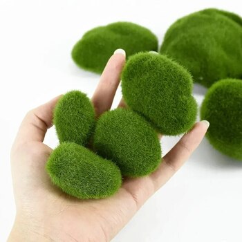 thumb_10pcs Set of Faux Green Moss Rocks - Assorted Sizes