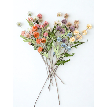 thumb_52cm - Burnt Orange Mini Artificial Chrysanthemum Pom Stem