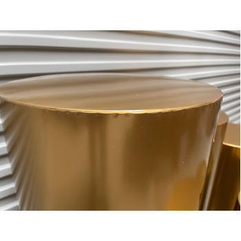 thumb_Set of 5 Matt Silver Round Metal Wedding Plinths – Factory Seconds