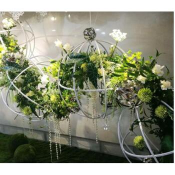 thumb_60cm Dia Large White Hanging Globe Sphere - Hanging Ceiling/Arch Floral Frame
