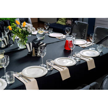 thumb_137x243cm Polyester Tablecloth -  Black Trestle 