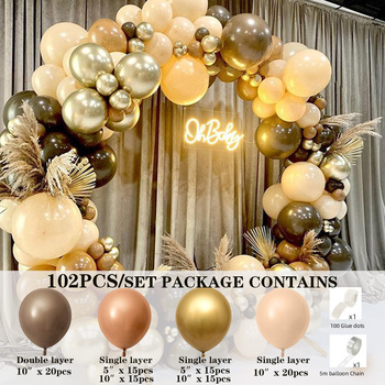 thumb_Chocolate/Tan/Gold Theme 102pcs Balloon Garland Decorating Kit