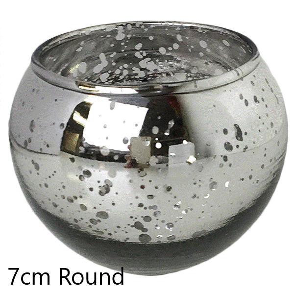 Silver Mercury Vapour Vase Round, Silver Round Vase
