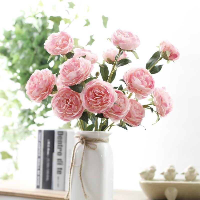 53cm 3 head Ranunculus Flower Stem - Pink