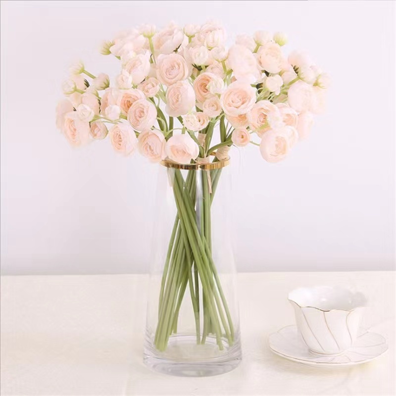40cm Soft Pink/Champagne Mini Ranunculus Bouquet - 24 Head