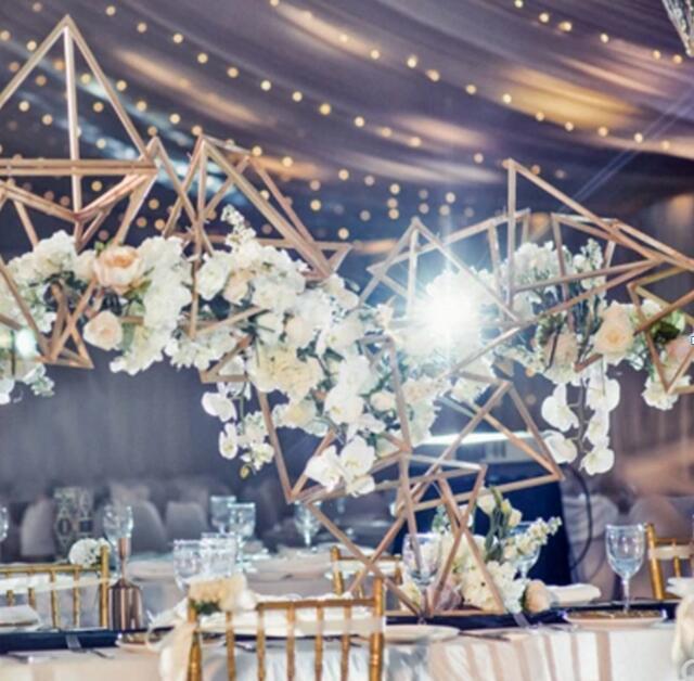 3pc Set - Triangles Centrepiece/Hanging Ceiling Decor - Gold