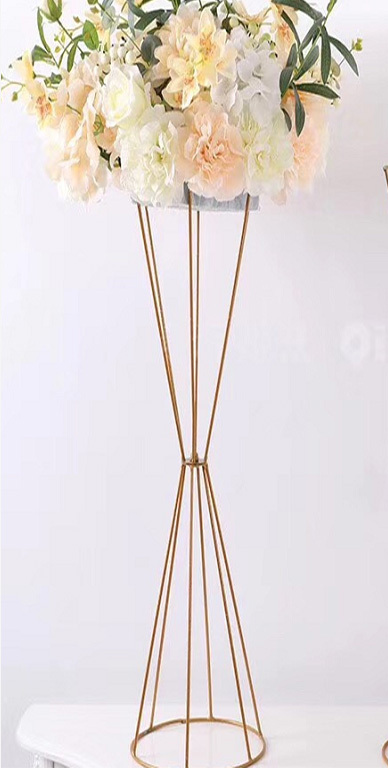 100cm Geometric Flower Stand Centrepiece - Gold