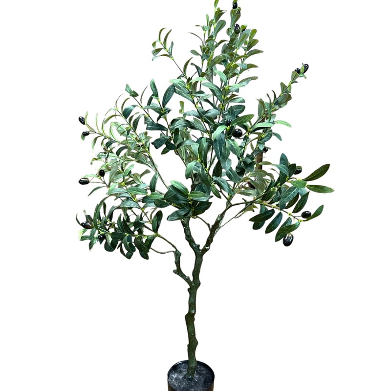 120cm Artificial Olive Tree W/ Fruit - Potted