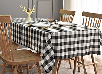 152x320cm (60x126inch) - BlackWhite Polyster Chequered Tablecloth  (Gingham)