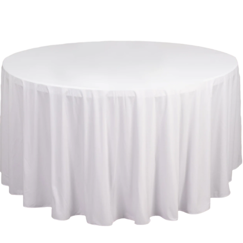 230cm Polyester Round Tablecloth - White 