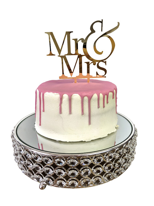 Cake Topper Acrylic Mr &amp; Mrs Gold