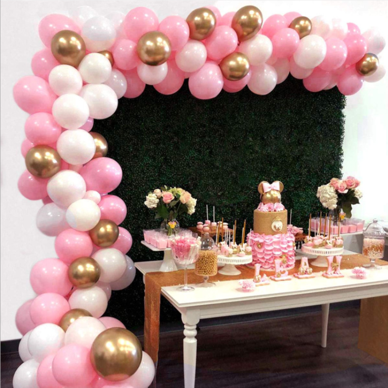 Gold Pink  White  Theme Balloon  Garland Decorating Kit