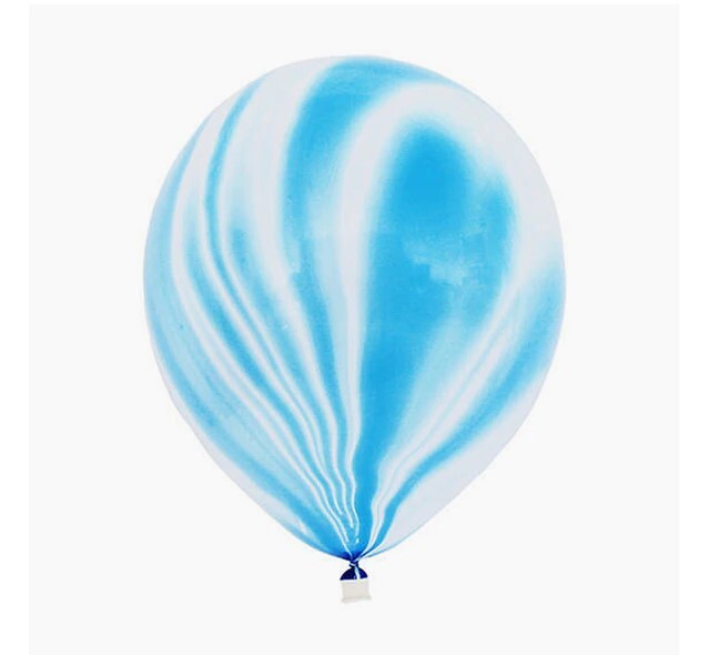 10pcs - 25cm (10")  Marble/TieDie Balloon - Blue